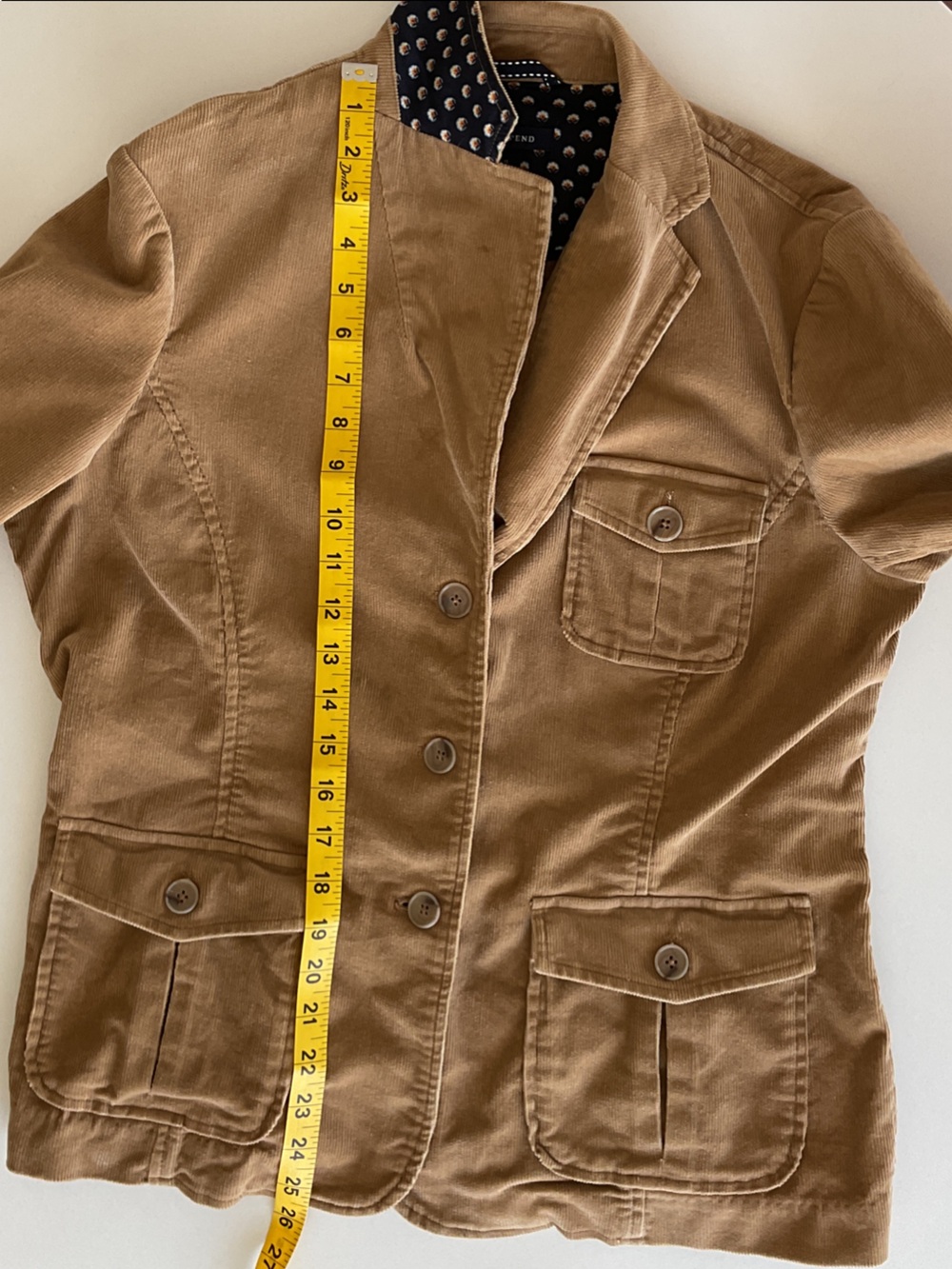 Lands' End Camel Corduroy Blazer Women’s Size 12 | flawed - Picture 7 of 11